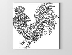 Mandala Horoz Tablosu Çerçevesiz - 80x80