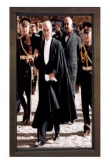 Atatürk Tablosu Kahverengi Ahşap - 50x90
