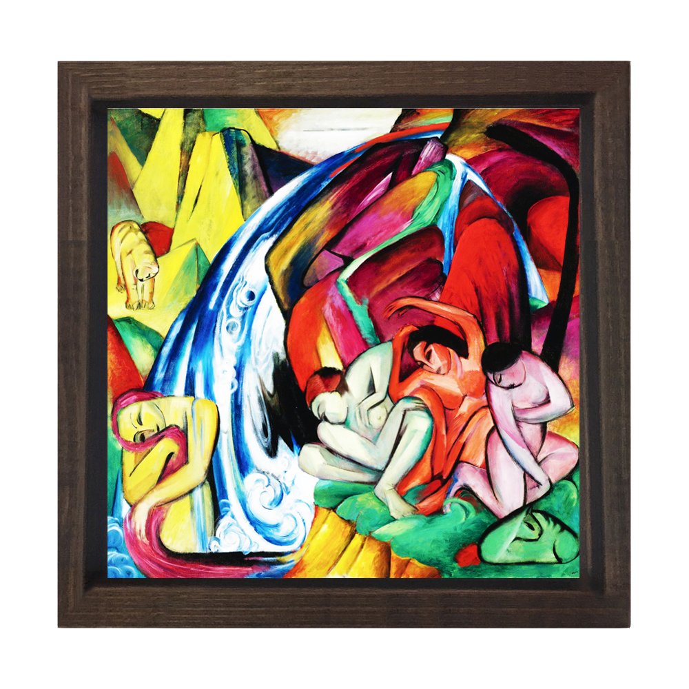 Robert Delaunay - Joie De Vivre Soyut Tablosu Kahverengi Ahşap Çerçeve - 50x70