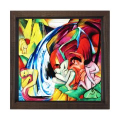 Robert Delaunay - Joie De Vivre Soyut Tablosu Kahverengi Ahşap Çerçeve - 50x70