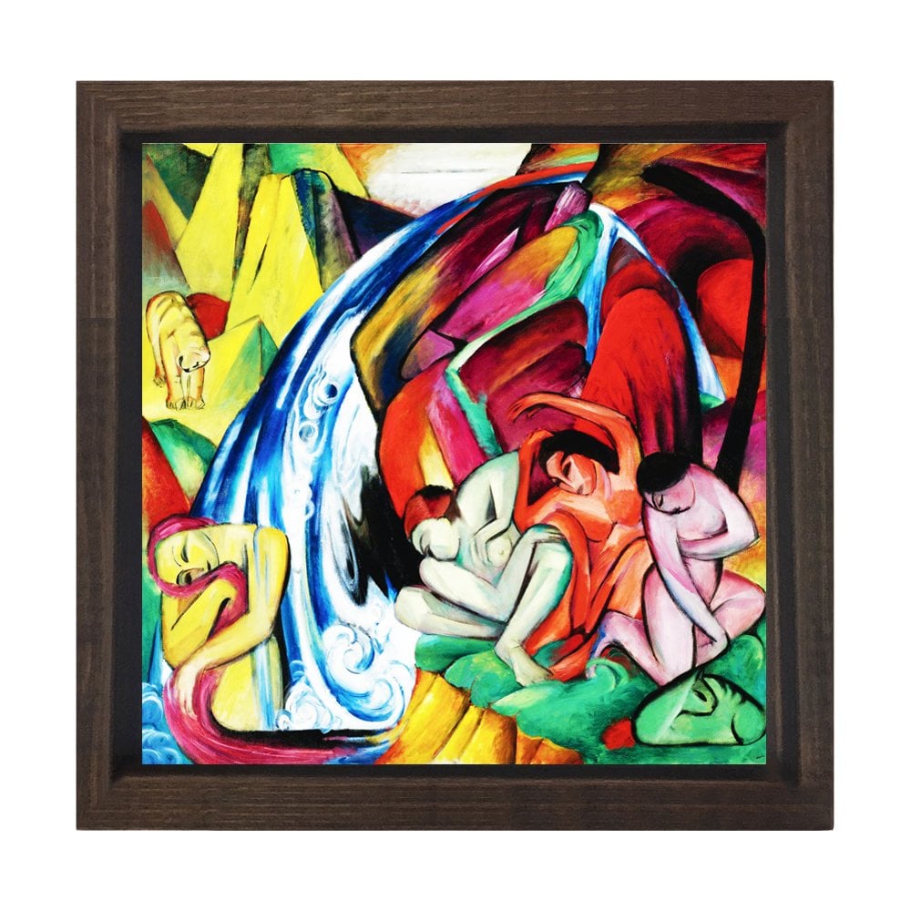 Robert Delaunay - Joie De Vivre Soyut Tablosu Kahverengi Ahşap Çerçeve - 50x90