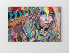 Desenli Soyut Kadın Tablosu Çerçevesiz - 40x60
