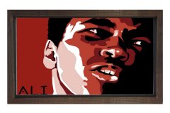 Muhammed Ali Yağlıboya Tablosu Kahverengi Ahşap Çerçeve - 50x70