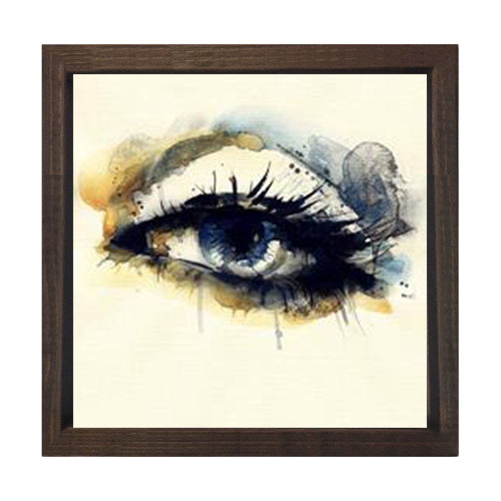 Dişi Gözü Tablosu Kahverengi Ahşap Çerçeve - 50x50