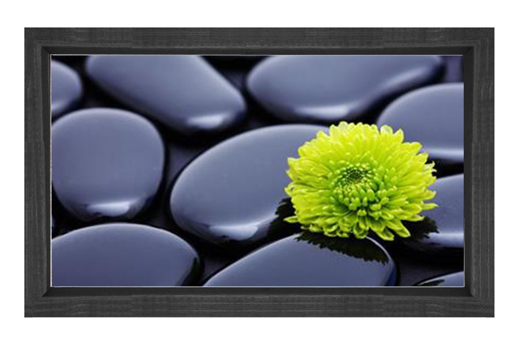 Siyah Taşlar Tablosu Siyah Ahşap - 50x90