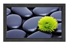 Siyah Taşlar Tablosu Siyah Ahşap - 50x90