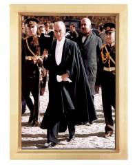 Atatürk Tablosu Naturel Ahşap - 40x60