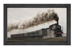 Lokomotif Tablosu Tablosu Siyah Ahşap Çerçeve - 100x200