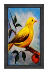 Muhabbet kuşu Tablosu Siyah Ahşap Çerçeve - 70x100