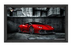 Kırmızı Ferrari Tablosu Kahverengi Ahşap Çerçeve - 50x90