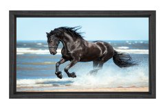 Siyah at Tablosu Siyah Ahşap Çerçeve - 100x200