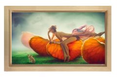 Portakal Kadını Tablosu Naturel Ahşap Çerçeve - 70x100