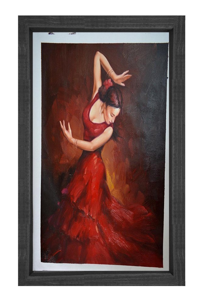 Tango Çifti Tablosu Siyah Ahşap Çerçeve - 50x70