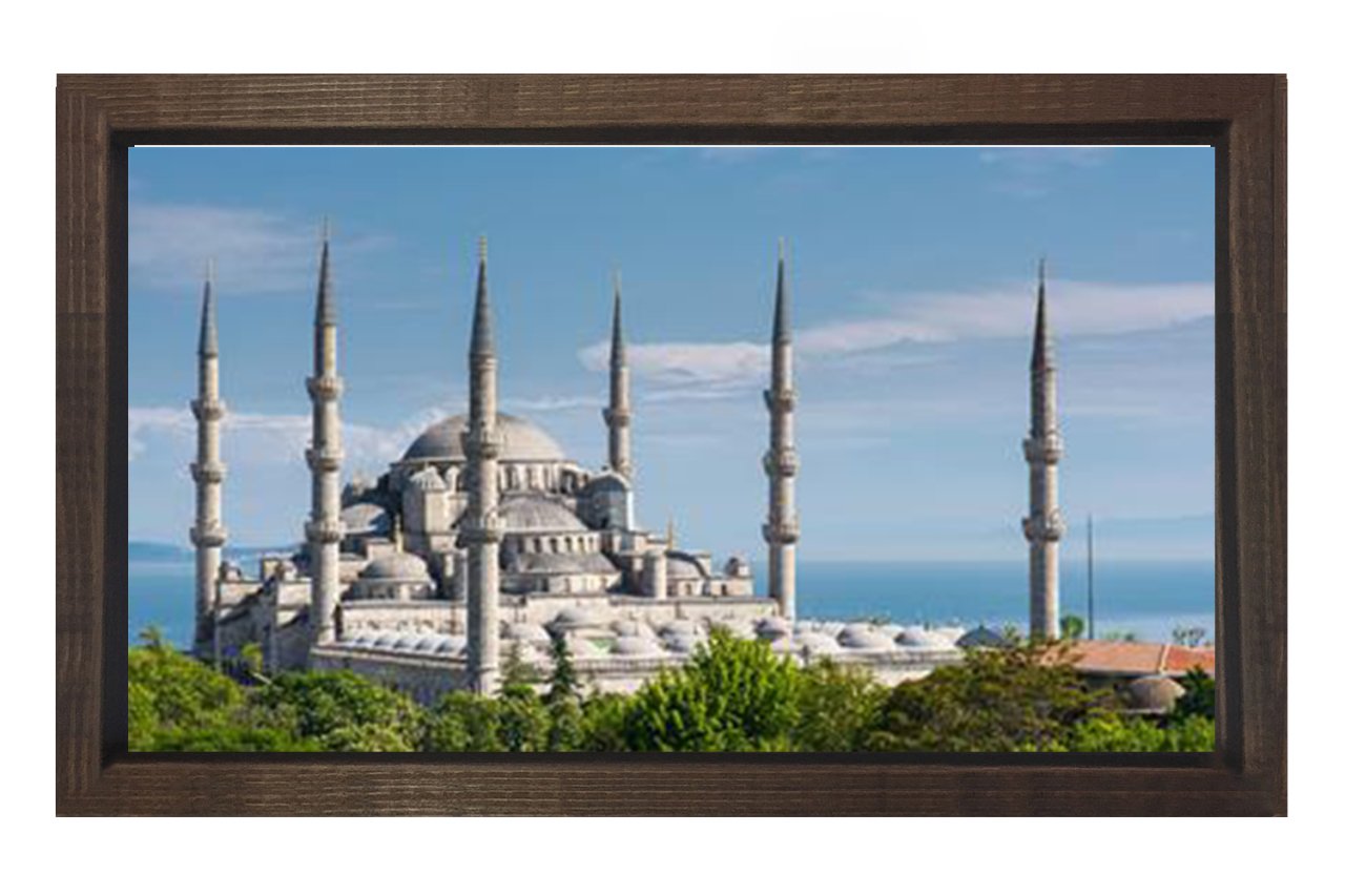Sultan Ahmet Cami Tablosu Kahverengi Ahşap Çerçeve - 50x90