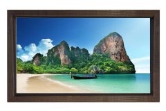 Issız Ada Tablosu Kahverengi Ahşap - 70x100