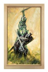 Orta Çağ Şovalyeleri Tablosu Naturel Ahşap Çerçeve - 50x70