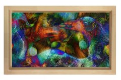 Soyut Reprodüksiyon Tablosu Naturel Ahşap - 50x90