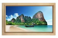 Issız Ada Tablosu Naturel Ahşap - 100x150