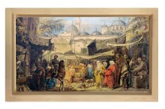Osmanlı Minyatürü Tablosu Naturel Ahşap Çerçeve - 40x60