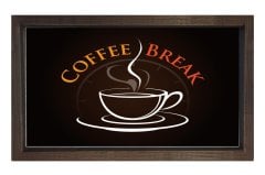 Kahve Arası Coffee Tablosu Kahverengi Ahşap Çerçeve - 70x100