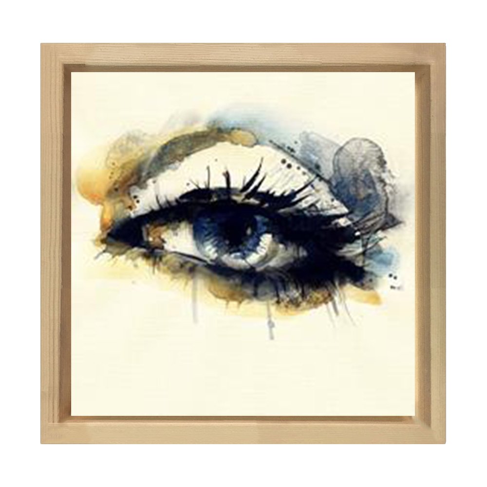 Dişi Gözü Tablosu Naturel Ahşap Çerçeve - 70x70