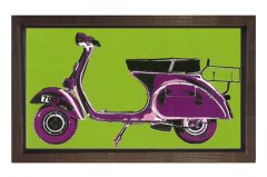 Pop Art Motor Tablosu Kahverengi Ahşap Çerçeve - 50x90