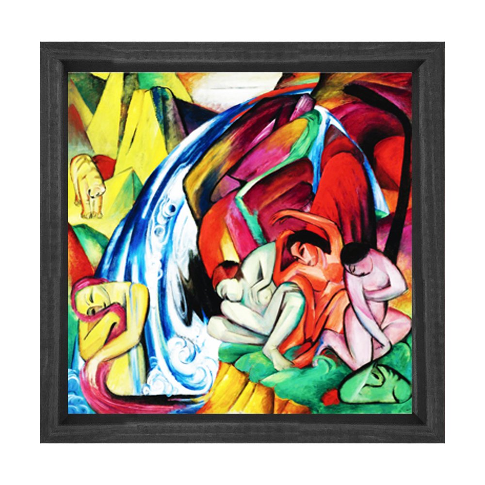 Robert Delaunay - Joie De Vivre Soyut Tablosu Siyah Ahşap Çerçeve - 70x100