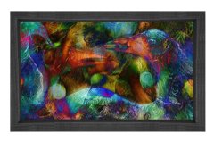 Soyut Reprodüksiyon Tablosu Siyah Ahşap - 40x60