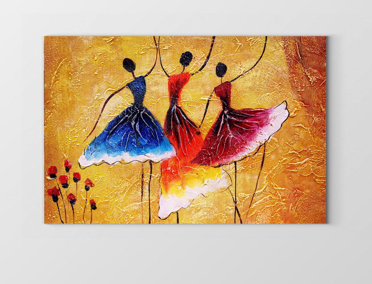 Soyut Dans Eden Kızlar Tablosu Çerçevesiz - 45x30