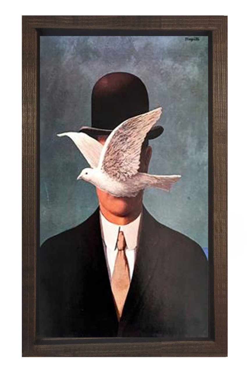 Rene Magritte tablosu Kahverengi Ahşap Çerçeve - 100x200