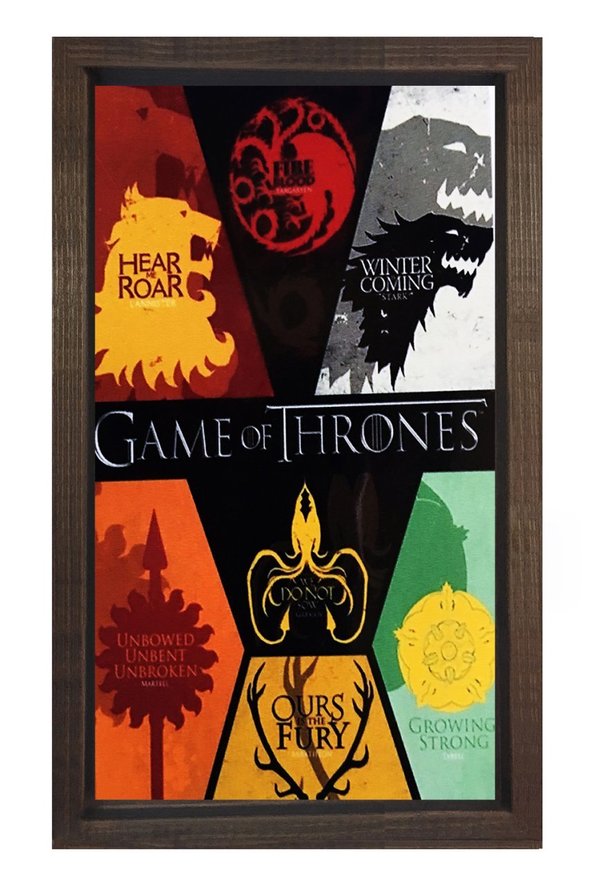Game Of Throns Alelor Tablosu Kahverengi Ahşap Çerçeve - 45x30