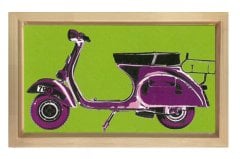Pop Art Motor Tablosu Naturel Ahşap Çerçeve - 100x200