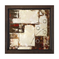 Soyut Reprodüksiyon Tablosu Kahverengi Ahşap Çerçeve - 80x80