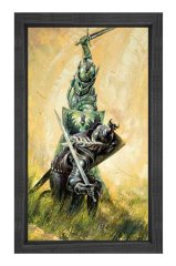 Orta Çağ Şovalyeleri Tablosu Siyah Ahşap Çerçeve - 50x70