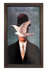 Rene Magritte tablosu Kahverengi Ahşap Çerçeve - 50x70