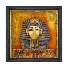 Firavun Tablosu Siyah Ahşap Çerçeve - 100x100