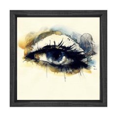Dişi Gözü Tablosu Siyah Ahşap Çerçeve - 60x60