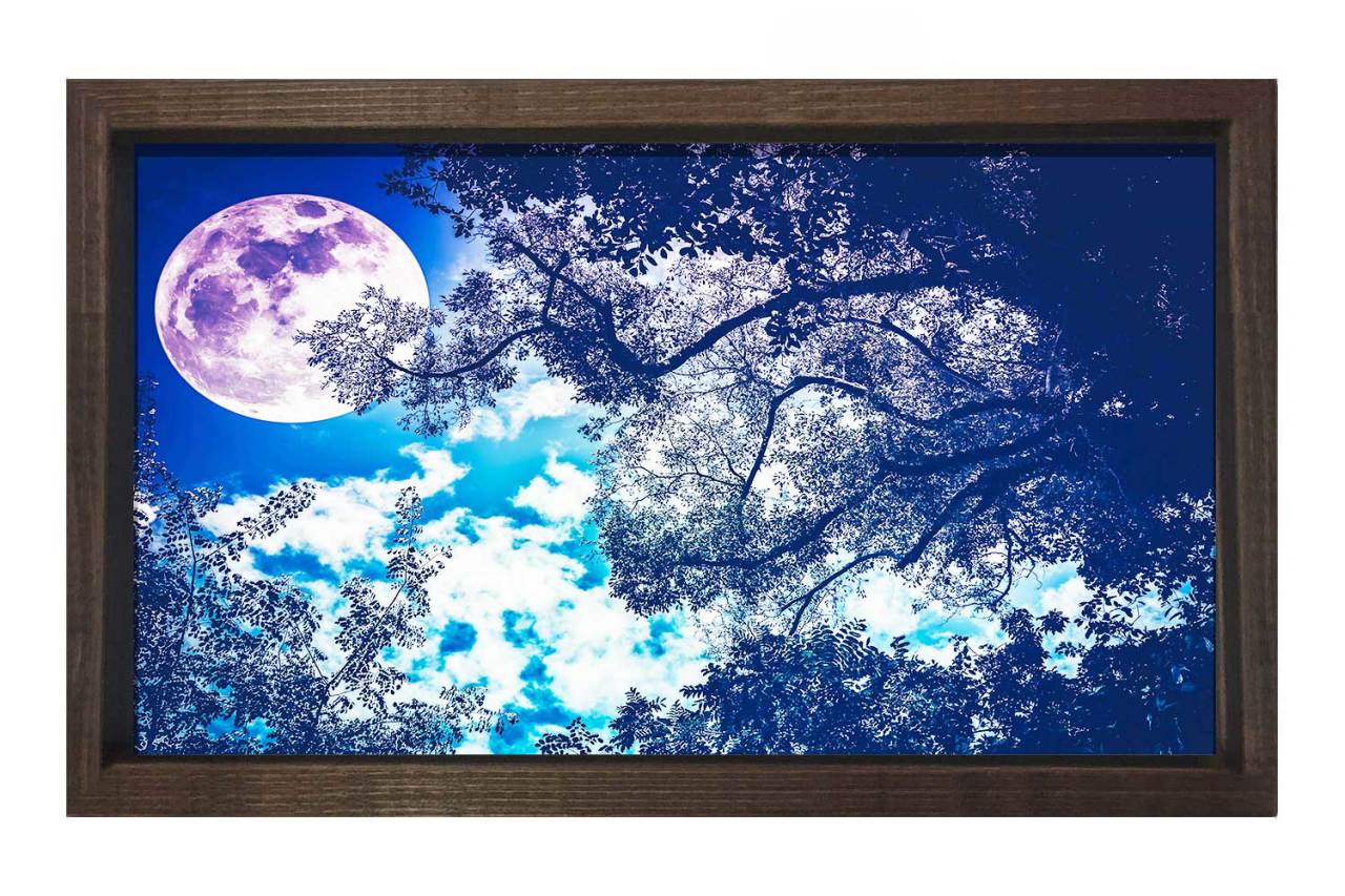 Muhtesem Gece Tablosu Kahverengi Ahşap Çerçeve - 40x60