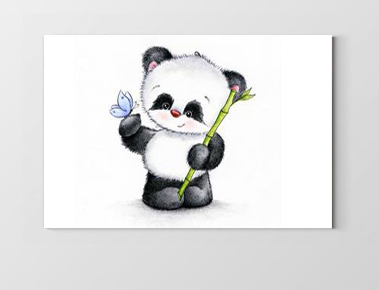 Çiçek Ve Pandacık Tablosu Çerçevesiz - 100x150