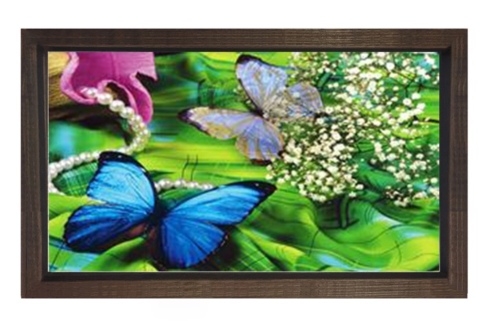 Kelebekler Tablosu Kahverengi Ahşap - 40x60