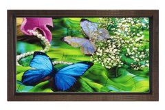 Kelebekler Tablosu Kahverengi Ahşap - 40x60