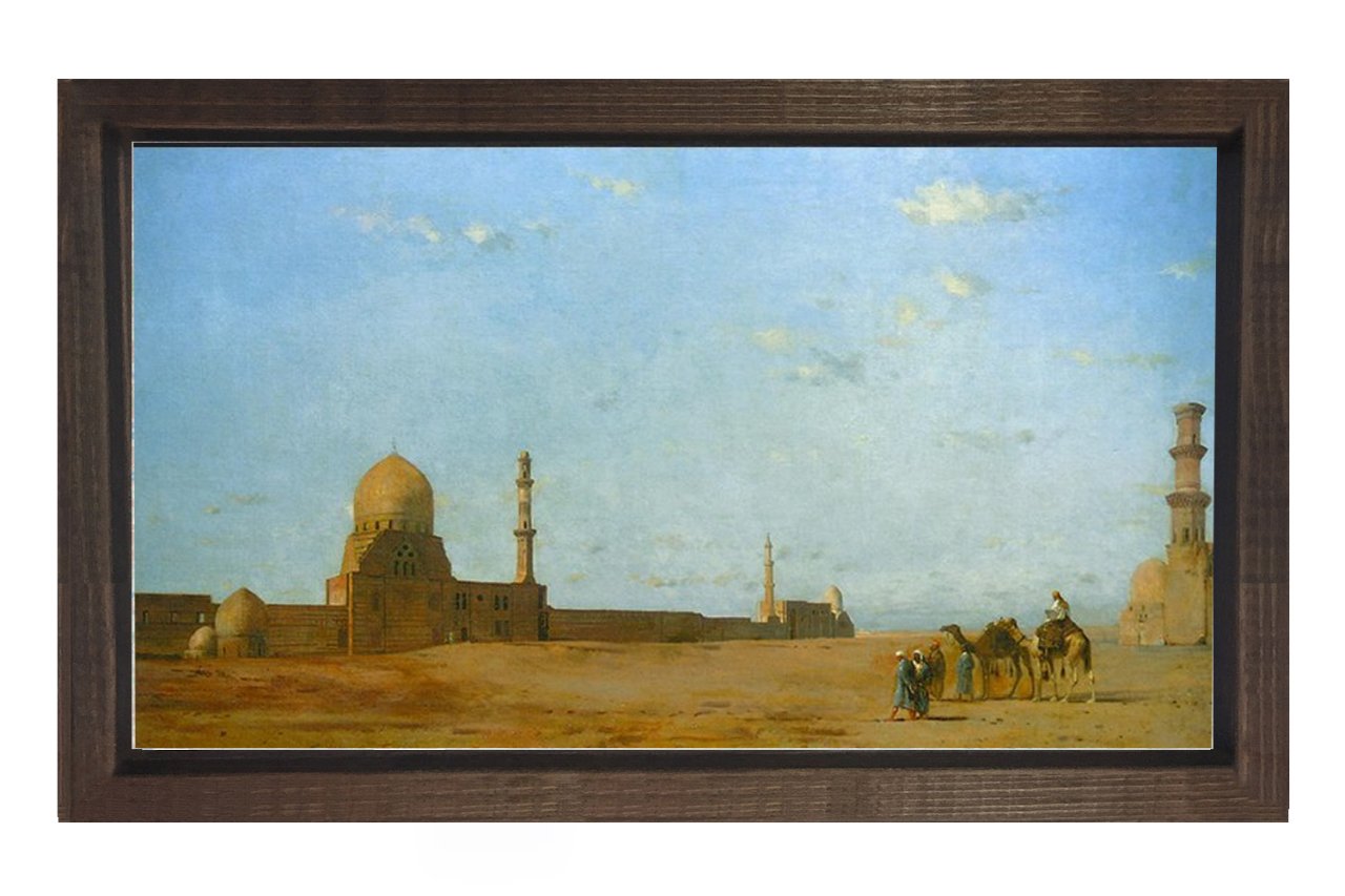 Mescidi-Aksa Tablosu Kahverengi Ahşap Çerçeve - 50x70