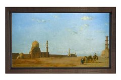 Mescidi-Aksa Tablosu Kahverengi Ahşap Çerçeve - 50x90