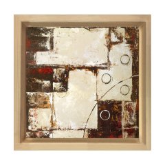 Soyut Reprodüksiyon Tablosu Naturel Ahşap Çerçeve - 40x40