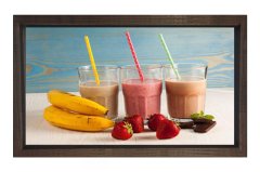 Meyve Suları ve Meyveler Tablosu Kahverengi Ahşap - 45x30