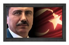 Sayın:Muhsin Yazıcıoğlu Tablosu Siyah Ahşap Çerçeve - 100x200