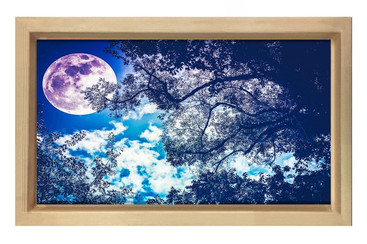 Muhtesem Gece Tablosu Naturel Ahşap Çerçeve - 100x150