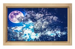 Muhtesem Gece Tablosu Naturel Ahşap Çerçeve - 100x150