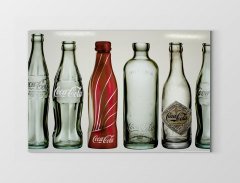 Coke Cola Cam Şişeleri Tablosu Çerçevesiz - 50x90