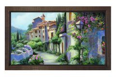 Köy Yolu Tablosu Kahverengi Ahşap Çerçeve - 100x150